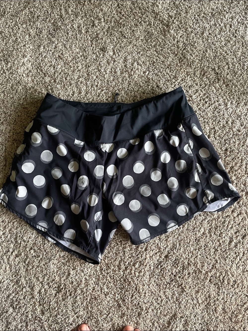 oiselle Black Polka Dot Running Shorts